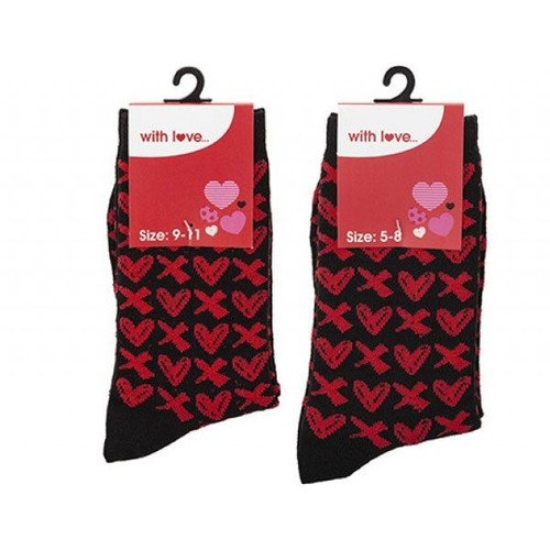 Calze nere cuore baci 2 - calze,