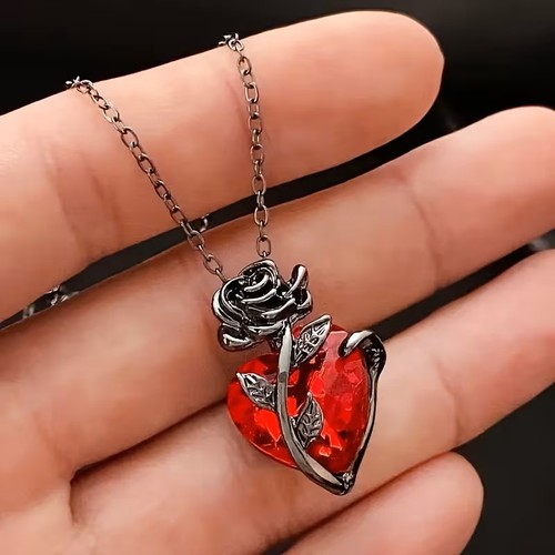 Collana ciondolo cuore rosa