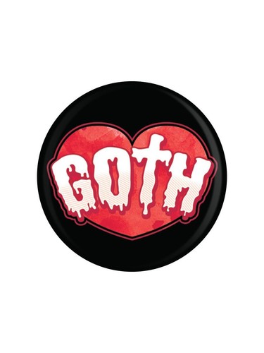Badge goth heart - goth, black
