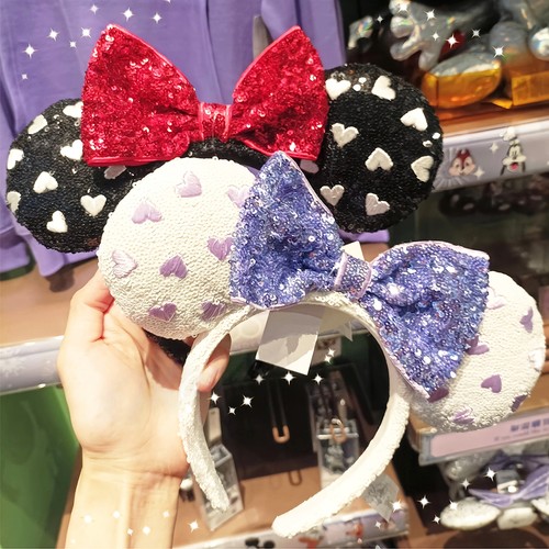 Orecchio paillettes nero - , cuore
